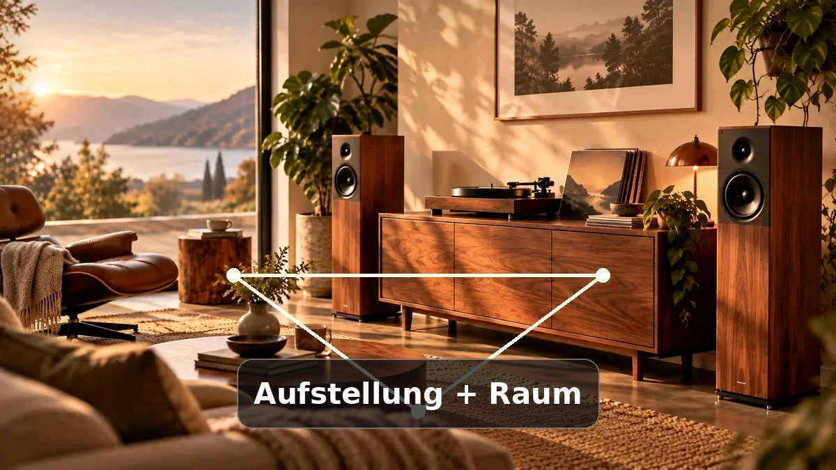 Lautsprecher und Subwoofer im Wohnzimmer