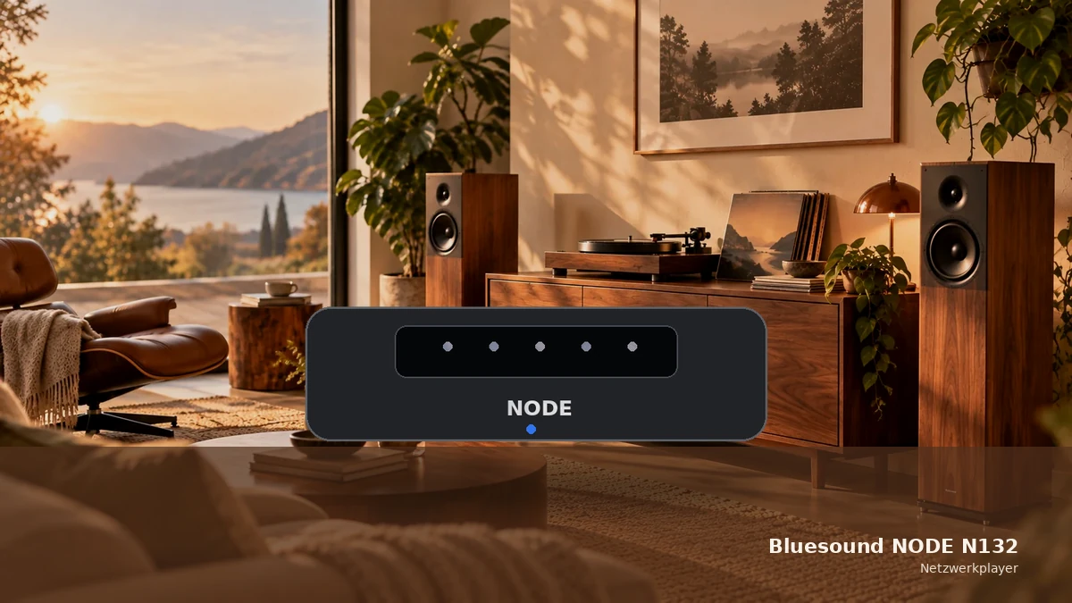 Redaktionelle Produktvisualisierung des Bluesound NODE N132