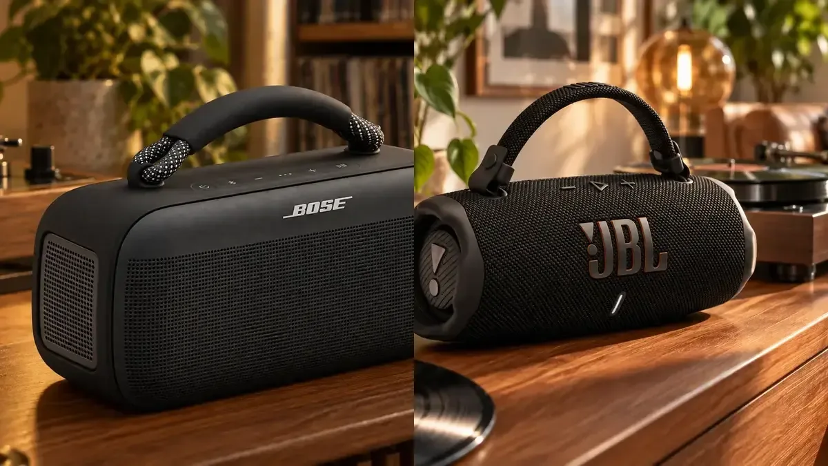Mobile Bluetooth-Lautsprecher mit großen Akkus als Beispiele für lange Laufzeit