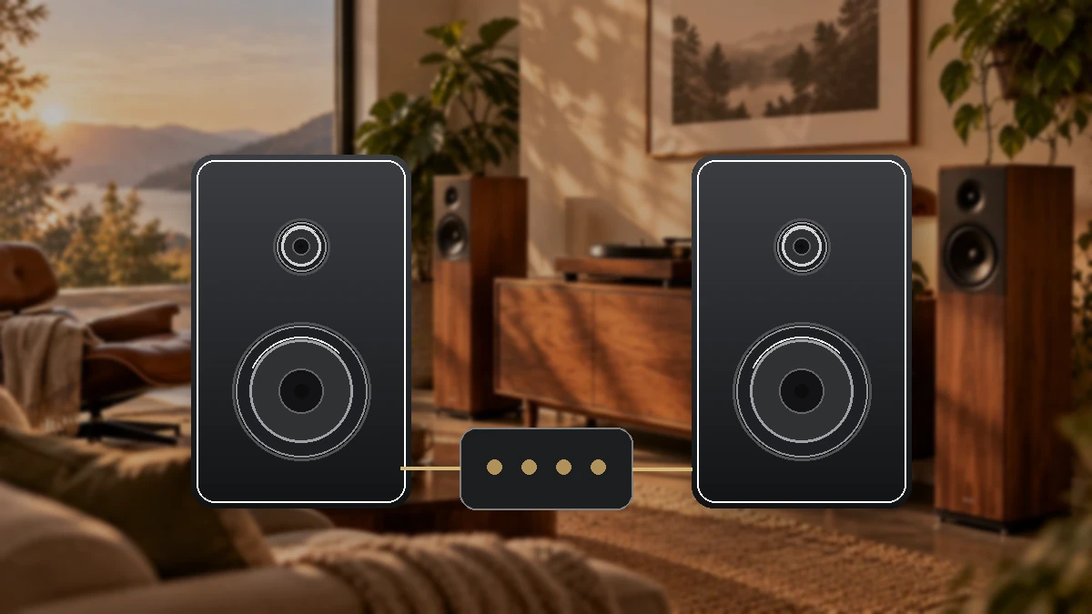 Redaktionelle Visualisierung eines Nubert nuPro XS-4000 RC Stereo-Setups