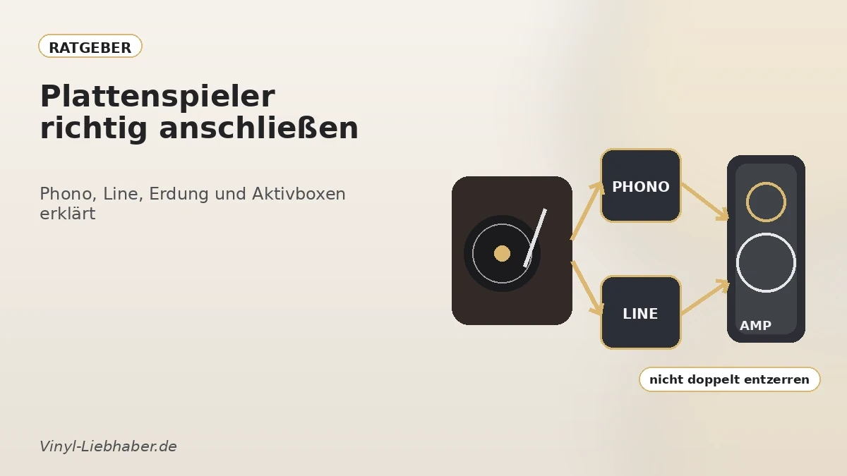 Signalweg zwischen Plattenspieler, Phono-Stufe und Verstärker