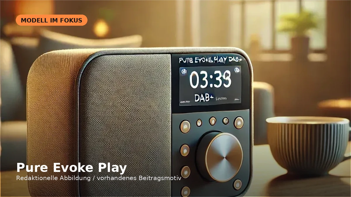Produktvisual zum Check „Pure Evoke Play im Check: DAB+, Internetradio, Spotify Connect und optionaler Akku“